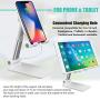 Cell Phone Stand for Desk, Fully Foldable Adjustable Desktop Phone Holder Compatible with iPhone 11 Pro XS Max XR 8 7 6S Plus, Samsung S20+ Note10, Tablets, Charging Accessories