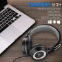 Sonitum On Ear Headphones with Microphone, Wired Head Phones with Volume Control for Computer Ipad Cellphone, Kids Headphones for School, Foldable/Adjustable fit Tangle Free 1.5m Cord, 3.5mm Jack