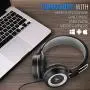 Sonitum On Ear Headphones with Microphone, Wired Head Phones with Volume Control for Computer Ipad Cellphone, Kids Headphones for School, Foldable/Adjustable fit Tangle Free 1.5m Cord, 3.5mm Jack