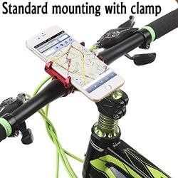 Universal Bike Phone Mount Motorcycle Phone Holder with 2 Adjustable Anti Shake Silicone Bands Fits Most Bicycle Handlebars, Stem Compatible for All Smartphones iPhone X XR 6 7 8 Plus Galaxy S10 S9 S8