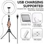 USB Powered Ring Light, Summifit 10“ Circle LED Light, Bluetooth Halo Lighting with 2 Tripod Stand, 3 Phone Holder for YouTube Video, TikTok, Live Streaming, Makeup, Selfie Photography iPhone Android