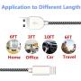 Sharllen iPhone Charger Cable Data Line iPhone Charging Cord 3FT/6FT/10FT Nylon Braided iPhone Charger USB Fast Charging&Syncing Cable Compatible iPhone 11/XS/Max/XR/X/8P/8/7/7P/6/iPad 5 Pack White