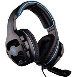 SADES SA810 PlayStation 4 Xbox One S Stereo Headset Over-Ear Gaming Headphones with Microphone for PC PS4 Xbox one iPad Mobile Tablet Mac (Black & Blue)