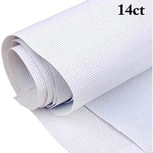 Cross Stitch Fabric, JUSTDOLIFE 14 Count Aida Cloth Cross Stitch Cloth Embroidery Cloth 59 X 39” for Home DIY Embroidery Decor