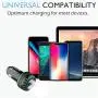 CAM2 Car Charger USB 45W 2-Port Compact Type C Car Charger with 27W PowerDelivery PD 2 and 18W Quick Charge 3.0 with LED for iPad Pro, iPhone XS/Max/XR/X/8/7, Pixel 3/2/XL, Galaxy S6/Edge and More