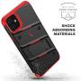 ZIZO Bolt Series iPhone 11 Case - Heavy-Duty Military-Grade Drop Protection w/Kickstand Included Belt Clip Holster Tempered Glass Lanyard - Black/Red
