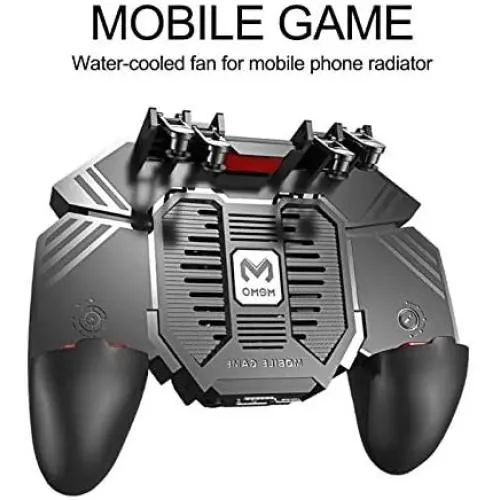 SBQF AK77 PUBG Controller Helper Mobile Phone Radiator Six Fingers Linkage Game Button Physical Compression Quick Shooting Handle (Color : No Battery)