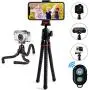 Phone Tripod LINKCOOL 360 Degree Rotation Flexible Octopus Travel Tripod for iPhone/Smartphone/Ipad/DSLR/Sports Action Camera with Bluetooth Wireless Remote Shutter - Black