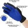 [Upgrade Version] Pet Grooming Glove - Gentle Deshedding Brush Glove - Efficient Pet Hair Remover Mitt - Enhanced Five Finger Design - Perfect for Dog & Cat with Long & Short Fur - 1 Pair