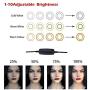 Fimghsoo Selfie Ring Light with Cell Phone Holder for Live Stream/Makeup/Video Chat, LED Camera Beauty Light with Flexible Arms[3-Light Mode][10-Level Brightness], Compatible iPhone Android Phone