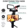 Movo Smartphone Video Kit V1 Vlogging Kit with Grip Rig, Shotgun Microphone, LED Light and Wireless Remote - YouTube Equipment Compatible with iPhone, Android Samsung Galaxy, Note - Vlogging Equipment