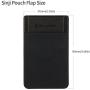 Sinjimoru Secure Card Holder for Back of Phone, Stretchy Fabric Cell Phone Wallet Stick On Credit Card Case for iPhone & Android. Sinji Pouch Flap Black