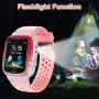 themoemoe Kids GPS Watch, Kids Smartwatch with GPS Tracker Waterproof Phone Smartwatch 1.44 SOS Touch Screen Flashlight Camera Math Game Chat (Pink)