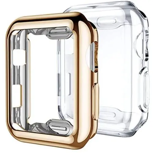 Mastten 2-Pack 38mm Case Compatible for Apple Watch Screen Protector, Full Protective Case TPU HD Ultra-Thin Cover Compatible for iWatch Series 3 2 1, Bronze, Clear Mastten 2-Pack 38mm Case Compatible for Apple Watch Screen Protector, Full Protective Case TPU HD Ultra-Thin Cover Compatible for iWatch Series 3 2 1, Bronze, Clear