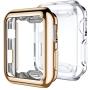 Mastten 2-Pack 38mm Case Compatible for Apple Watch Screen Protector, Full Protective Case TPU HD Ultra-Thin Cover Compatible for iWatch Series 3 2 1, Bronze, Clear