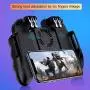 H9 Game Controller with Fan Six Finger Joystick Gamepad with Cooler Fire Button Mobile Phone Game HandleTrigger for PUBG (Color : H9 with Fan)