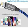 iPhone Charger Cable, iCrius [MFi Certified] 6ft LED Light Up Visible Flowing Lightning Charger Charging Cord Compatible iPhone11 Plus/XS/XR/X /8 Plus / 8/7 Plus / 7, iPod Touch More-Blue