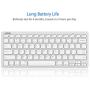 Arteck Ultra-Slim Bluetooth Keyboard Compatible with iPad 10.2-inch/iPad Air/iPad 9.7-inch/iPad Pro/iPad Mini, iPhone and Other Bluetooth Enabled Devices Including iOS, Android, Windows Silver