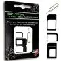 iSYFIX SIM Card Adapter Nano Micro - Standard 4 in 1 Converter Kit with Steel Tray Eject Pin iSYFIX SIM Card Adapter Nano Micro - Standard 4 in 1 Converter Kit with Steel Tray Eject Pin