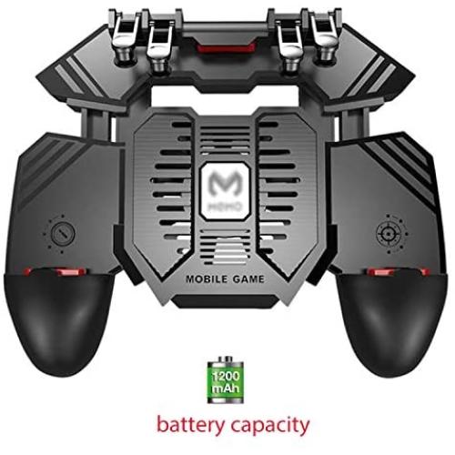 One Controller Wireless Adapter for Helper Mobile Phone Multi-Function Gamepade Radiator Handle Water-Cooled Fan Six Fingers PUGB Handle Power Bank-1200mAh-,