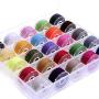 Outus Prewound Thread Bobbins with Bobbin Box for Brother/Babylock/Janome/Elna/Singer, Assorted Colors, 50 Pieces