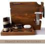 Peracos Wooden Docking Station for Men and Nightstand Organizer - Holds Phone Keys, Watch, Wallet, Ring, Pen, Glasses, Ring Comes with Coaster and eBook