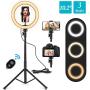 Ring Light with Stand and Phone Holder,10.2" LED Selfie Ring Light for Live Stream/Makeup/YouTube/Photography,with Adjustable Bracket (15.55 - 68.89) ,Remote Control Compatible with iPhone Android