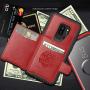 Galaxy S9 Plus Case,Slim Fit Premium Leather Samsung Galaxy S9 Plus Wallet Case Card Slots Shockproof Folio Flip Protective Defender Shells for Samsung Galaxy S9 Plus - Red