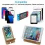 Cell Phone Tablet Stand, Bamboo Wooden Smart Phone Desktop Charging Dock Holder Compatible with Pad, Phone 8 Plus X XS Max XR, All iOS & Android Phone, Tablet - 1 Pack