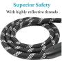 iYoShop 6FT Extremely Durable Slip Dog Rope Training Leash with Comfortable Padded Handle and Highly Reflective Threads Quality Slip Lead for Small Medium and Large Dogs, Black, Medium Large (6 FT)