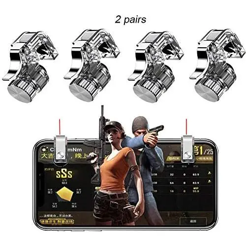 Onyehn 2Pairs Upgraded Version Metal Button Smart Phone Game Trigger L1 R1 Shooter Gamepad Joysticks Shooting Game for PUGB Controller Game Pad Accessories Onyehn 2Pairs Upgraded Version Metal Button Smart Phone Game Trigger L1 R1 Shooter Gamepad Joysticks Shooting Game for PUGB Controller Game Pad Accessories