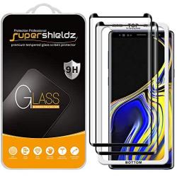 (2 Pack) Supershieldz for Samsung Galaxy Note 9 Tempered Glass Screen Protector with (Easy Installation Tray) Anti Scratch, Bubble Free (Black)