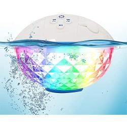 Bluetooth Speakers with Colorful Lights, Portable Speaker IPX7 Waterproof Floatable, Built-in Mic,Crystal Clear Stereo Sound Speakers Bluetooth Wireless 50ft Range for Home Shower Outdoors Pool Travel