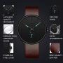 Mens Watches Minimalist Ultra Thin Waterproof Fashion Dressy Wrist Watch for Men Business Casual Luxury Quartz Analog Watch