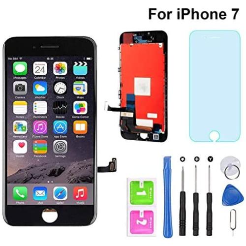for iPhone 7 Screen Replacement Black 4.7" LCD Display Touch Screen Digitizer Assembly Kit with Free Repair Tools (iPhone 7 Black)