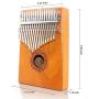 GUNAI Kalimba 17 Keys Thumb Piano Portable Thumb Finger Piano Mahogany Marimba Instrument with Tuning Hammer and 7 Accessories for Music Lover Beginners