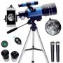 ToyerBee Telescope for Kids&Beginners, 70mm Aperture 300mm Astronomical Refractor Telescope(15X-150X), Portable Travel Telescope for Adult with A Finder Scope, A Phone Adapter& A Wireless Remote