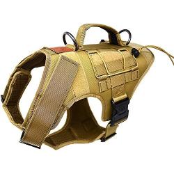 ALBCORP Tactical Dog Vest Harness – Military K9 Dog Training Vest – Working Dog Harness for Medium, Large and XL Dog Sizes