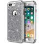 iPhone 8 Plus Case, iPhone 7 Plus Case, Hython Heavy Duty Defender Protective Case Bling Glitter Sparkle Hard Shell Armor Hybrid Shockproof Rubber Bumper Cover for iPhone 7 Plus and 8 Plus, Gray