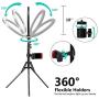 USB Powered Ring Light, Summifit 10“ Circle LED Light, Bluetooth Halo Lighting with 2 Tripod Stand, 3 Phone Holder for YouTube Video, TikTok, Live Streaming, Makeup, Selfie Photography iPhone Android
