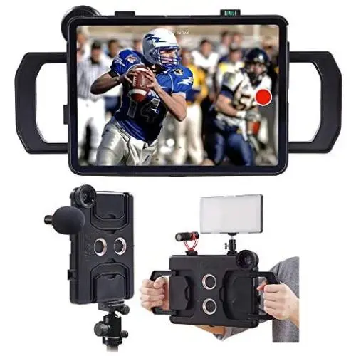 MegaMount Multimedia Rig Case Video stabilizer for Apple iPad Pro 12.9 inch[2018 3rd GEN ONLY] Easily Attach Lenses, Lights, Microphones. Great for Video Recording. Mounts on Tripods and Monopods