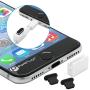 PortPlugs Anti Dust Plugs (2 Pack) Aluminum - Compatible with iPhone 11, X, XS, XR, 8, 7, 6 Plus, Max, Pro - Includes Plug Holders and Cleaning Brush (Black)