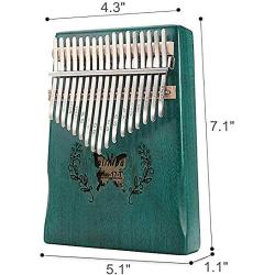 Vilihy Kalimba Mbira Thumb Piano Sanza 17 keys Solid Wood Finger Piano with Carry Bag Music Book Musical Scale Stickers Tuning Hammer Finger sleeve Musical Gift Easy to learn