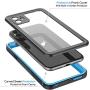 Vapesoon iPhone 11 Waterproof Case, Built-in Screen Protector 360 Full-Body Protection Clear Call Quality Heavy Duty Waterproof Shockproof Cover Case for iPhone 11 2019（6.1 Inch）-Black/Blue