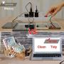 Bamboo Charging Station Organizer for Multiple Devices & Wood Desktop Docking Charging Stand Such As Cell Phone, Tablets, Phone Case and Watch Stand - Pezin & Hulin