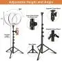 PEHESHE Ring Selfie LED Light 10" with 63" Tripod Stand Selfie Light with Phone Holder Ring Dimmable Circle Light for Live Stream/Tiktok/YouTube/Makeup/Photography/Video PEHESHE Ring Selfie LED Light 10" with 63" Tripod Stand Selfie Light with Phone Holder Ring Dimmable Circle Light for Live Stream/Tiktok/YouTube/Makeup/Photography/Video