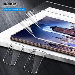 [2+2 Pack] UniqueMe 2 pack Soft TPU Screen Protector and 2 pack Tempered Glass Camera Lens Protector for Samsung Galaxy Note 20 Ultra 6.9",HD Clarity [Case Friendly][Bubble Free]