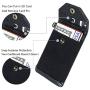 FRIFUN Stick on Phone Wallet, Ultra-Slim Self Adhesive Card Holder Credit Card Wallet for Smartphones Sleeve Extra Tall Pocket Totally Covers Credit Cards & Cash (Black Plus)