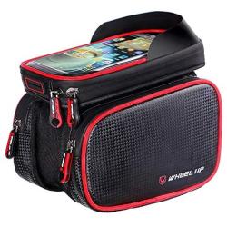 Mhwlai TPU Bicycle Mobile Phone Bag, Touch Screen top Front Frame Mobile Phone Bag Shoulder Bag Double Pocket for 6.2 inch Mobile Phone Bicycle Accessories