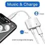Headphone Adapter for iPhone Dongle 2 in 1 Earphone 3.5mm Jack Aux Cord Audio Car Charger for iPhone 11Pro/7/7 Plus/8/8 Plus/X/Xs Splitter Audio Connector Accessory Cable Support All iOS System
